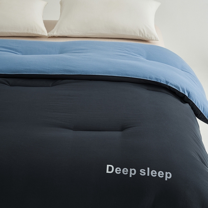 91家纺网 家纺一手货源 找家纺 闲鱼家纺 2025新款某朵同款深睡眠2.0冬被被子被芯 深灰+普鲁士蓝