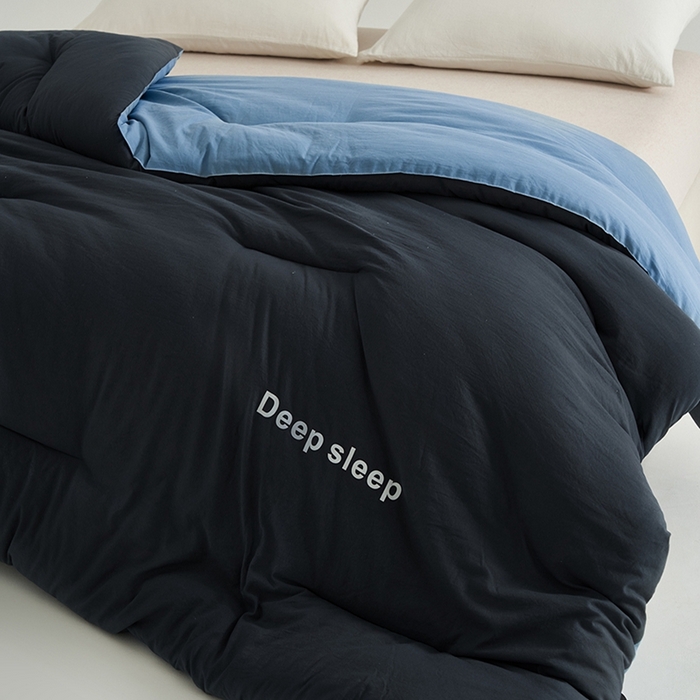 91家纺网 家纺一手货源 找家纺 闲鱼家纺 2025新款某朵同款深睡眠2.0冬被被子被芯 深灰+普鲁士蓝