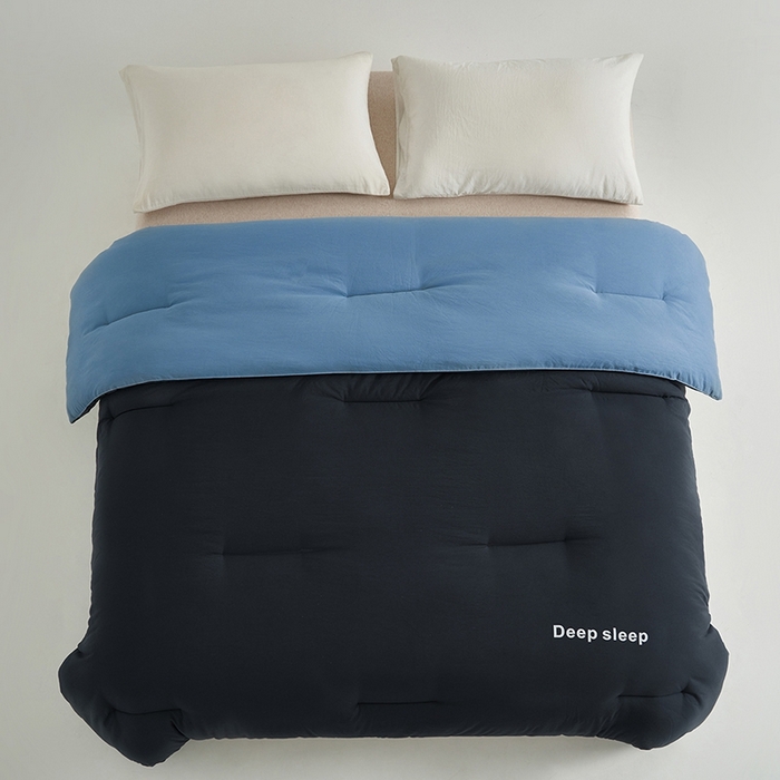 91家纺网 家纺一手货源 找家纺 闲鱼家纺 2025新款某朵同款深睡眠2.0冬被被子被芯 深灰+普鲁士蓝