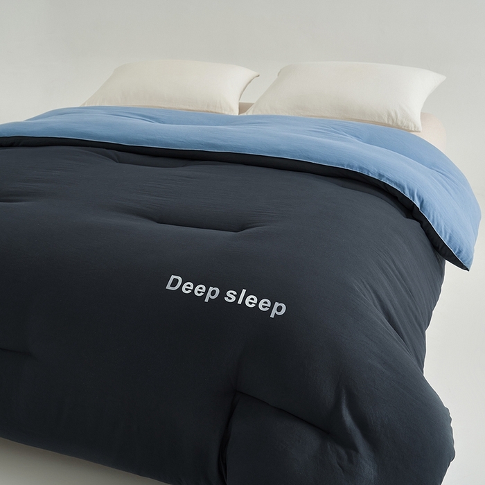 91家纺网 家纺一手货源 找家纺 闲鱼家纺 2025新款某朵同款深睡眠2.0冬被被子被芯 深灰+普鲁士蓝