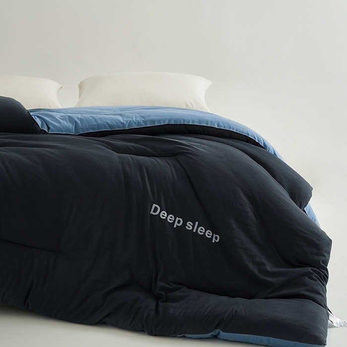 91家纺网 家纺一手货源 找家纺 闲鱼家纺 2025新款某朵同款深睡眠2.0冬被被子被芯 深灰+普鲁士蓝