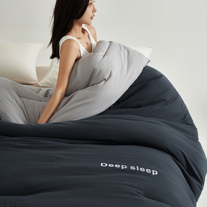 91家纺网 家纺一手货源 找家纺 闲鱼家纺 2025新款某朵同款深睡眠2.0冬被被子被芯 深灰+浅灰