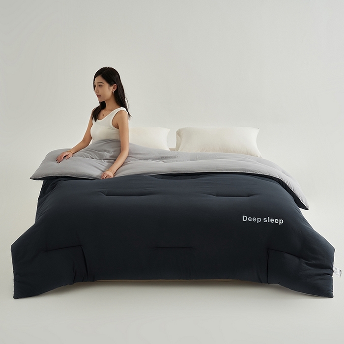 91家纺网 家纺一手货源 找家纺 闲鱼家纺 2025新款某朵同款深睡眠2.0冬被被子被芯 深灰+浅灰