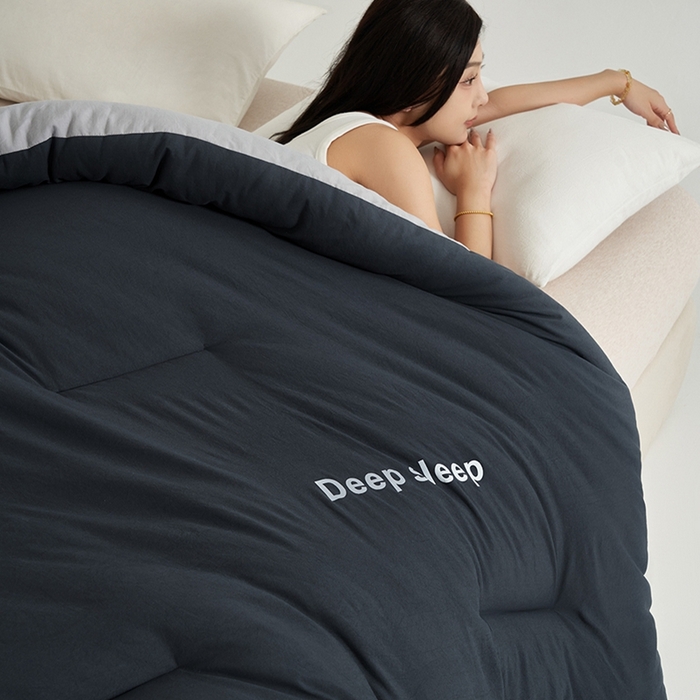 91家纺网 家纺一手货源 找家纺 闲鱼家纺 2025新款某朵同款深睡眠2.0冬被被子被芯 深灰+浅灰