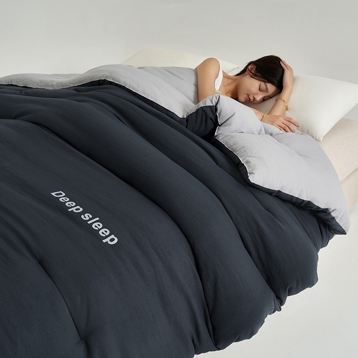 91家纺网 家纺一手货源 找家纺 闲鱼家纺 2025新款某朵同款深睡眠2.0冬被被子被芯 深灰+浅灰