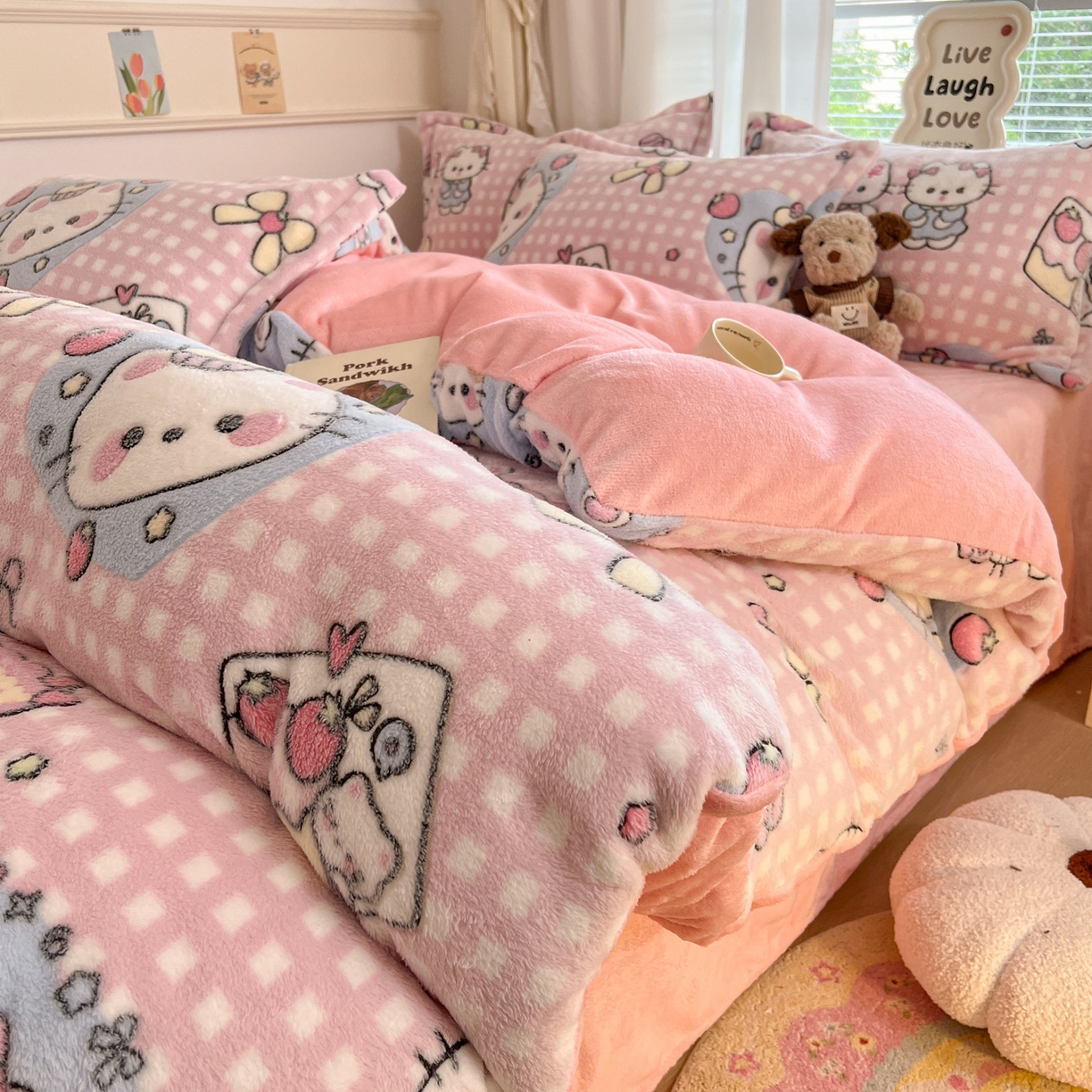 91家纺网 家纺一手货源 找家纺 （总）川悦生活2025新款立体雪花绒印花大床四件套系列二场景二