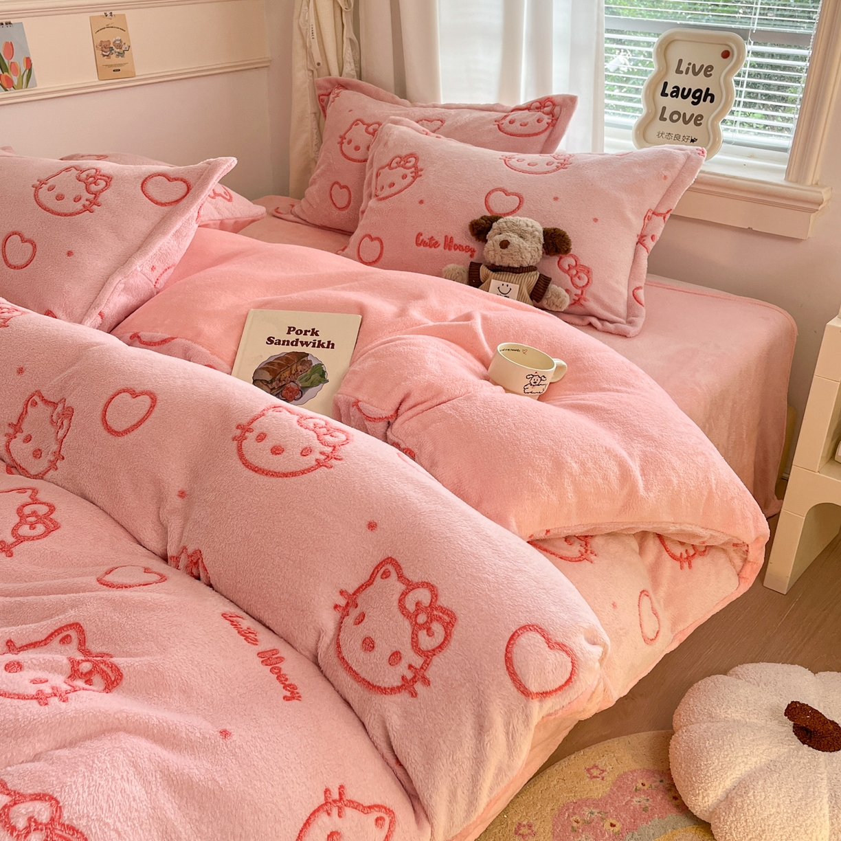 91家纺网 家纺一手货源 找家纺 （总）川悦生活2025新款立体雪花绒印花大床四件套系列二场景二