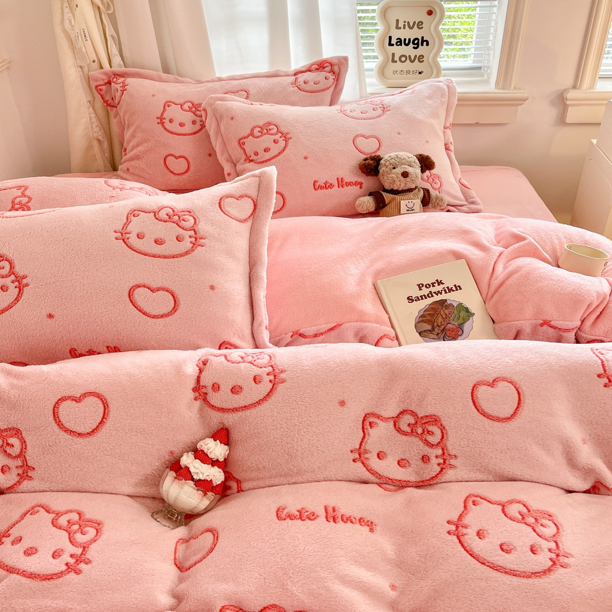 91家纺网 家纺一手货源 找家纺 （总）川悦生活2025新款立体雪花绒印花大床四件套系列二场景二