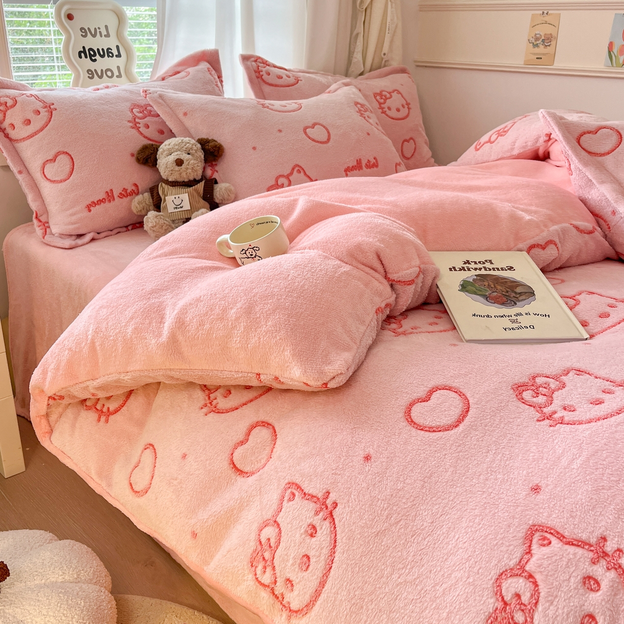 91家纺网 家纺一手货源 找家纺 （总）川悦生活2025新款立体雪花绒印花大床四件套系列二场景二