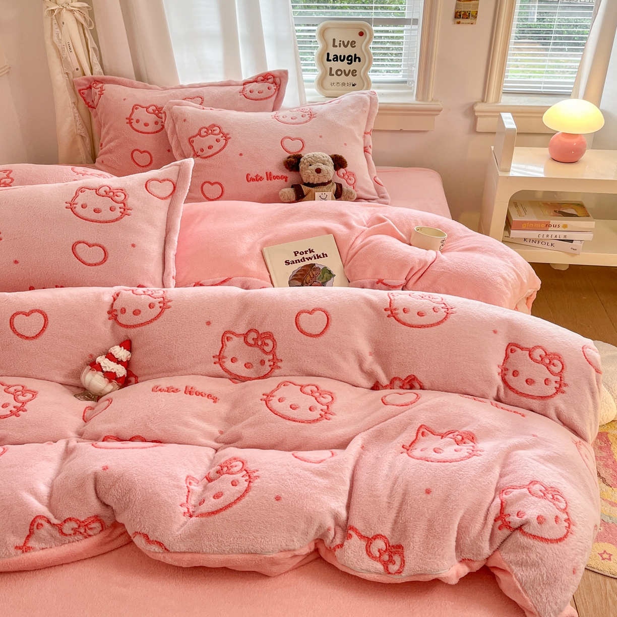 91家纺网 家纺一手货源 找家纺 （总）川悦生活2025新款立体雪花绒印花大床四件套系列二场景二