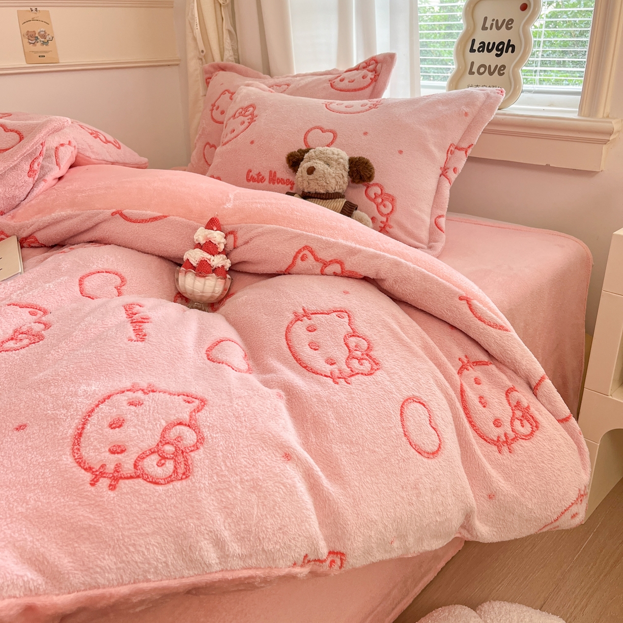 91家纺网 家纺一手货源 找家纺 （总）川悦生活2025新款立体雪花绒印花大床四件套系列二场景二