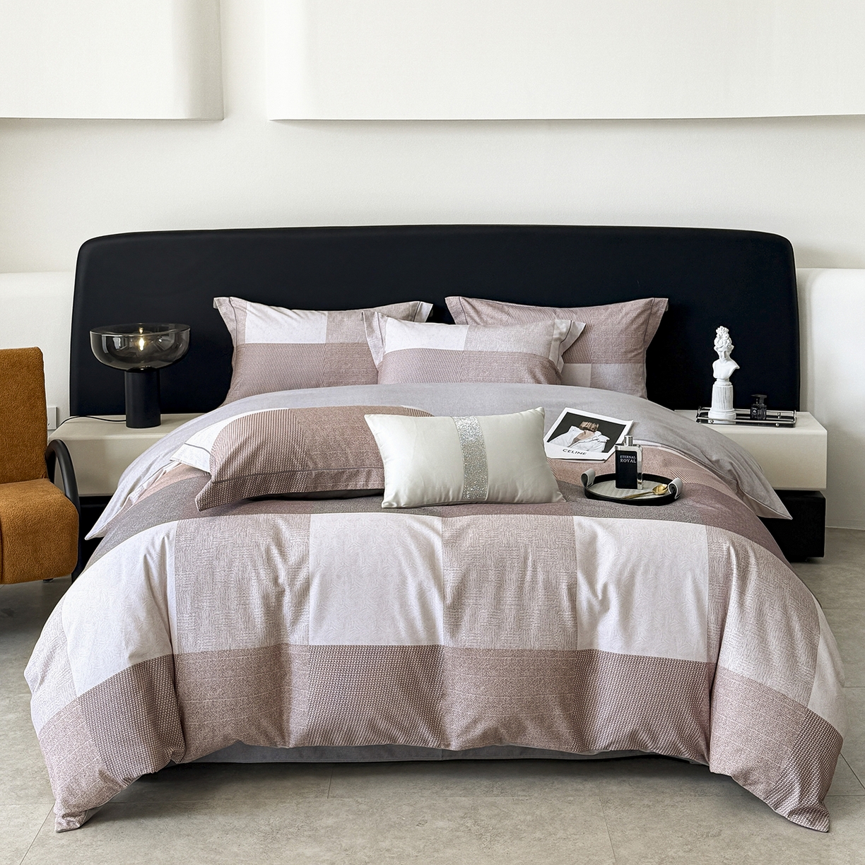 清雅福2025新款A类全棉磨毛数码印花四件套 杰弗里·咖