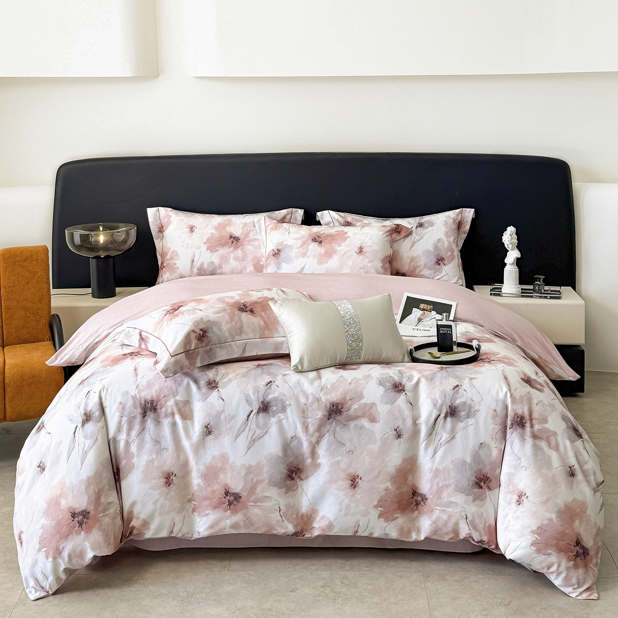 清雅福2025新款A类全棉磨毛数码印花四件套 梦萦·红