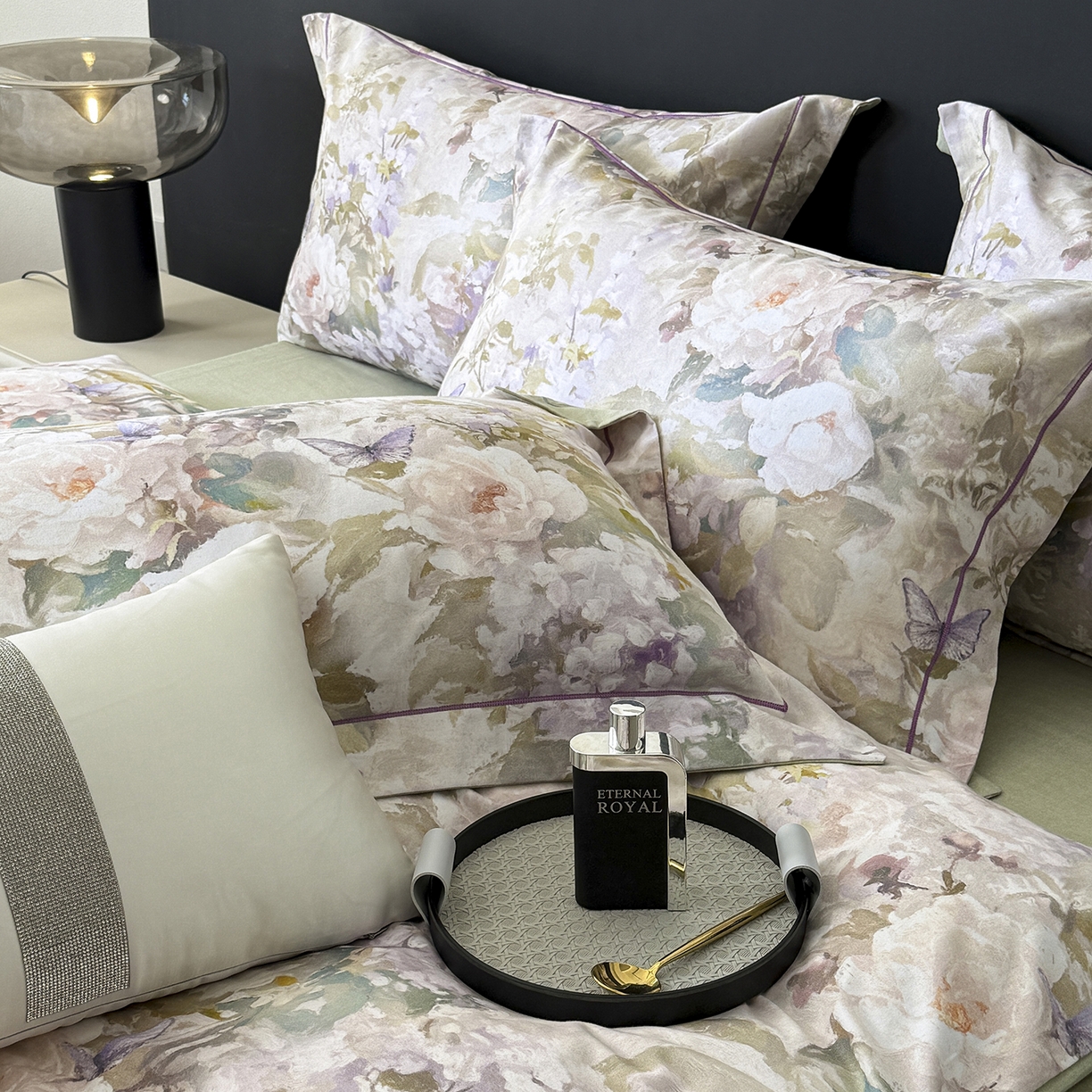 91家纺网 家纺一手货源 找家纺 清雅福2025新款A类全棉磨毛数码印花四件套 暮云·黄