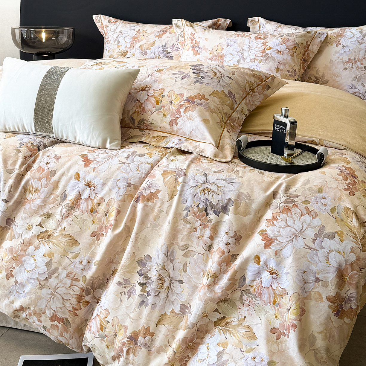 91家纺网 家纺一手货源 找家纺 清雅福2025新款A类全棉磨毛数码印花四件套 曲艺芳华