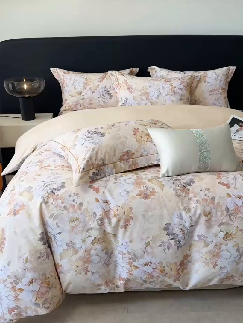 91家纺网 家纺一手货源 找家纺 清雅福2025新款A类全棉磨毛数码印花四件套 曲艺芳华