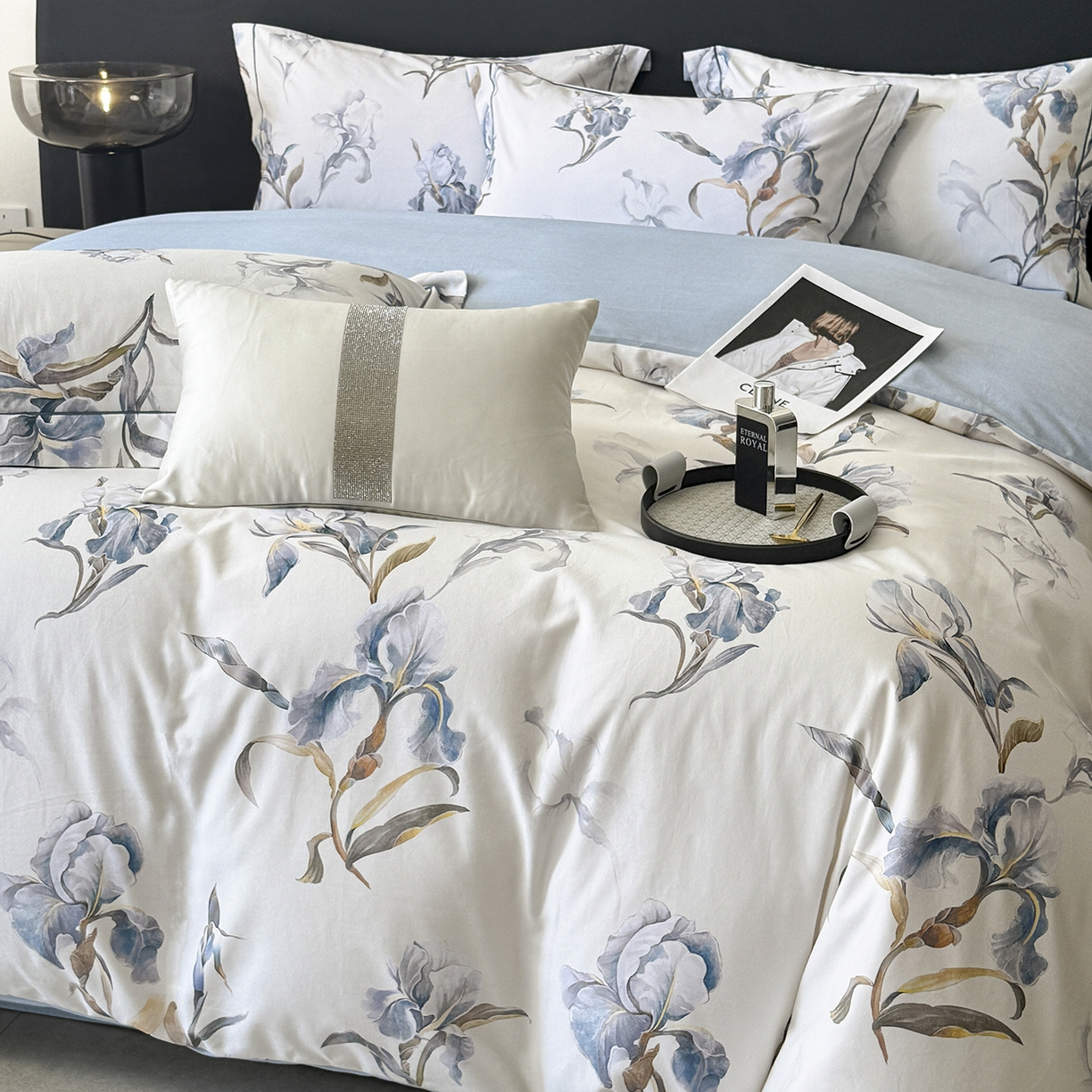 91家纺网 家纺一手货源 找家纺 清雅福2025新款A类全棉磨毛数码印花四件套 思瑾