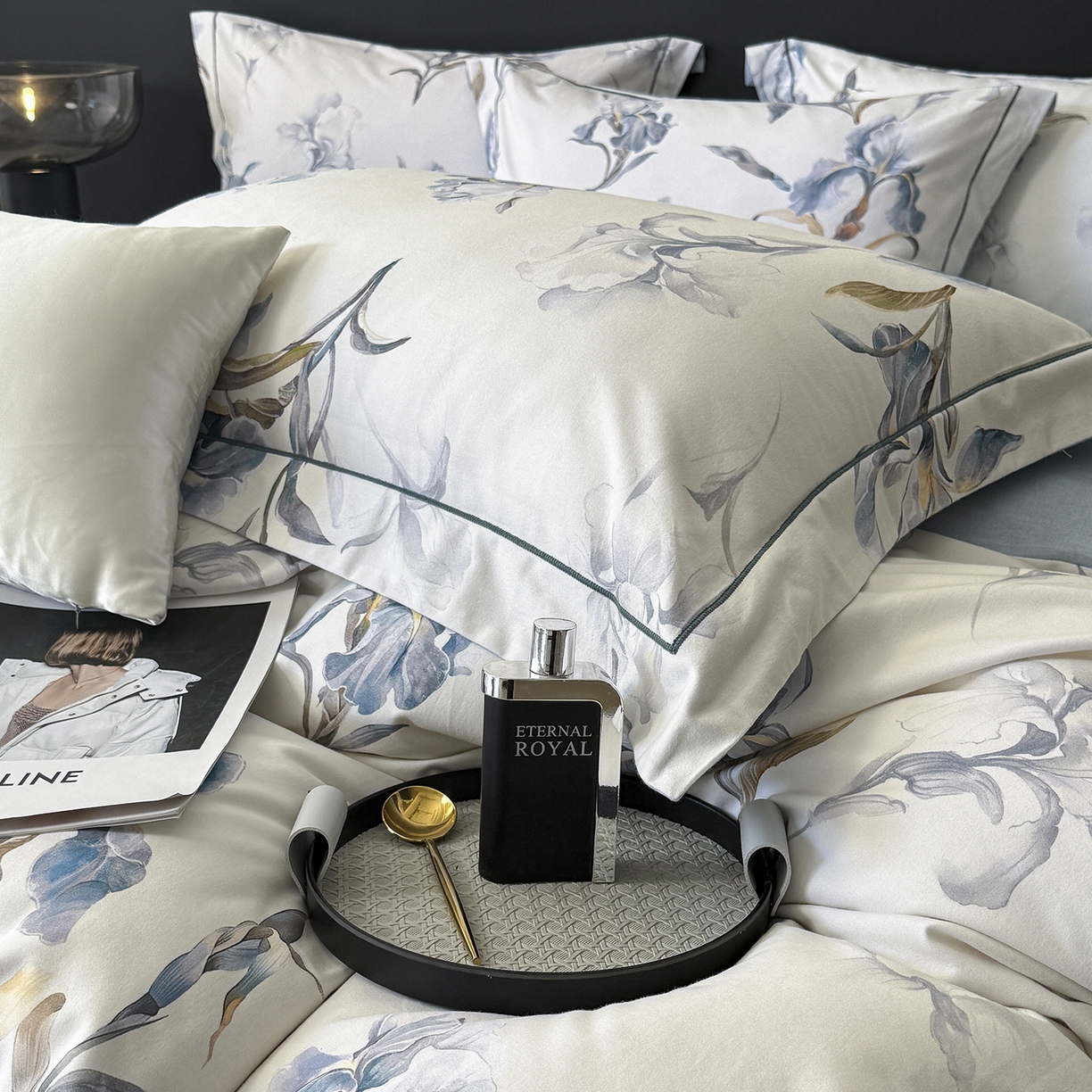 91家纺网 家纺一手货源 找家纺 清雅福2025新款A类全棉磨毛数码印花四件套 思瑾