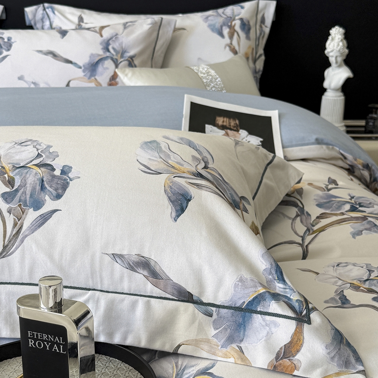 91家纺网 家纺一手货源 找家纺 清雅福2025新款A类全棉磨毛数码印花四件套 思瑾