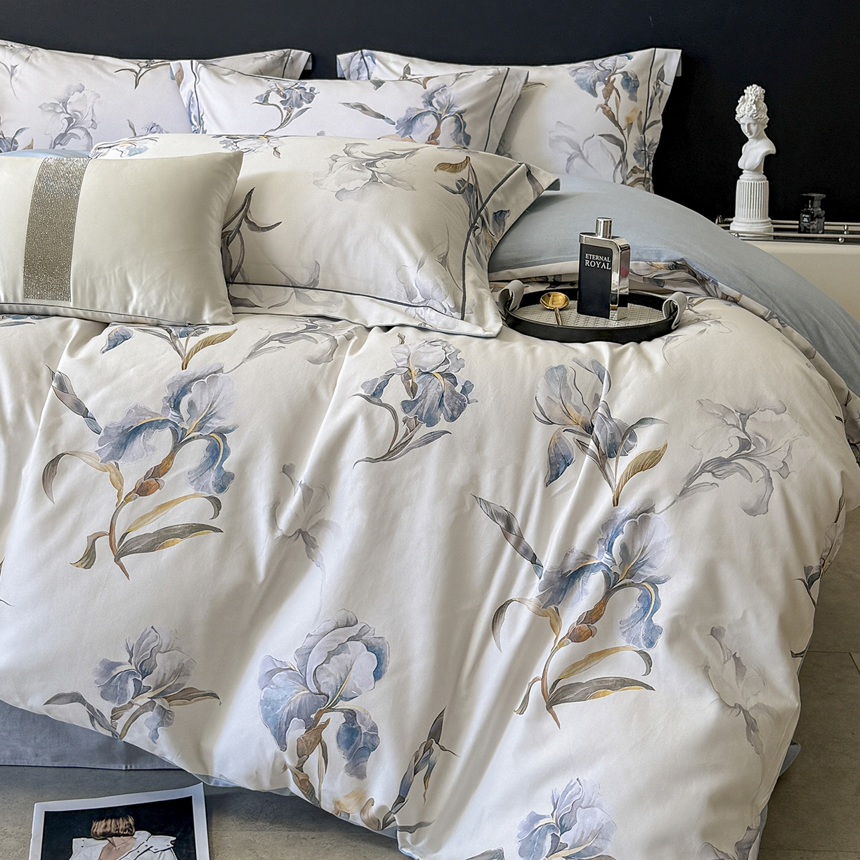 91家纺网 家纺一手货源 找家纺 清雅福2025新款A类全棉磨毛数码印花四件套 思瑾