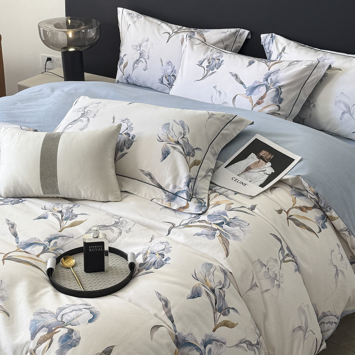 91家纺网 家纺一手货源 找家纺 清雅福2025新款A类全棉磨毛数码印花四件套 思瑾