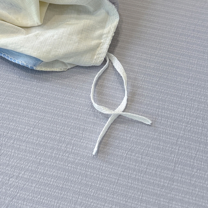 91家纺网 家纺一手货源 找家纺 颜选 2025春夏新款双层纱印花四件套 蓝+星语结梦