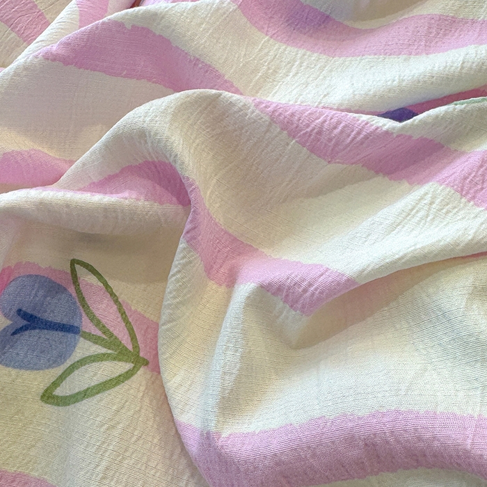 91家纺网 家纺一手货源 找家纺 颜选 2025春夏新款双层纱印花四件套 柔蔓幻蓝