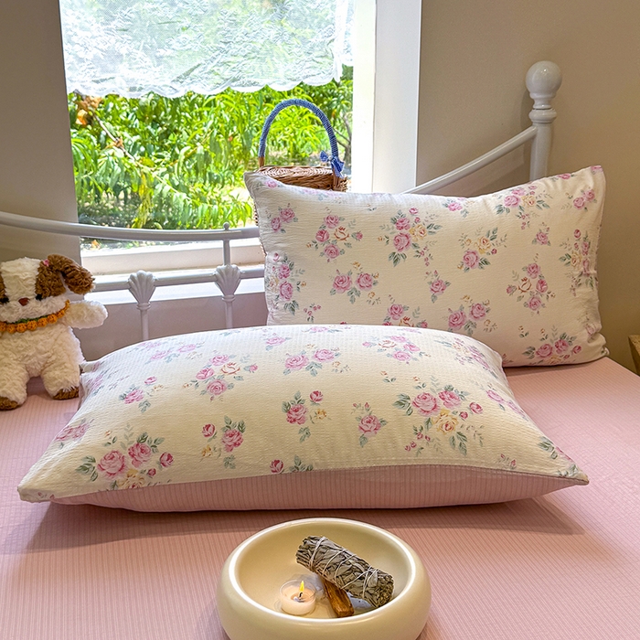 91家纺网 家纺一手货源 找家纺 颜选 2025春夏新款双层纱印花四件套 双层纱花期