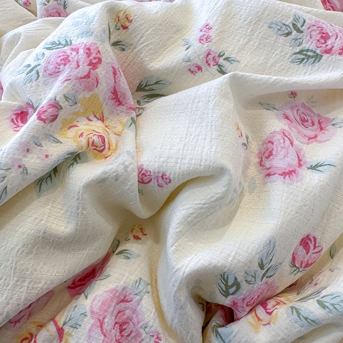 91家纺网 家纺一手货源 找家纺 颜选 2025春夏新款双层纱印花四件套 双层纱花期