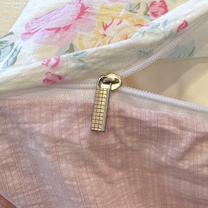 91家纺网 家纺一手货源 找家纺 颜选 2025春夏新款双层纱印花四件套 双层纱花期