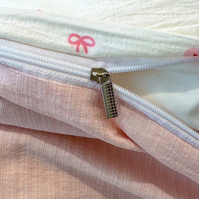 91家纺网 家纺一手货源 找家纺 颜选 2025春夏新款双层纱印花四件套 相思红豆