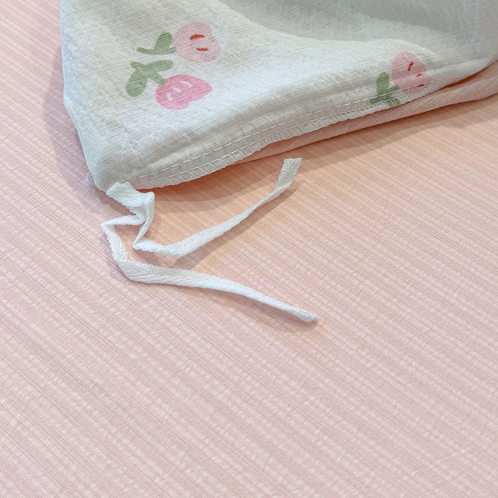 91家纺网 家纺一手货源 找家纺 颜选 2025春夏新款双层纱印花四件套 相思红豆