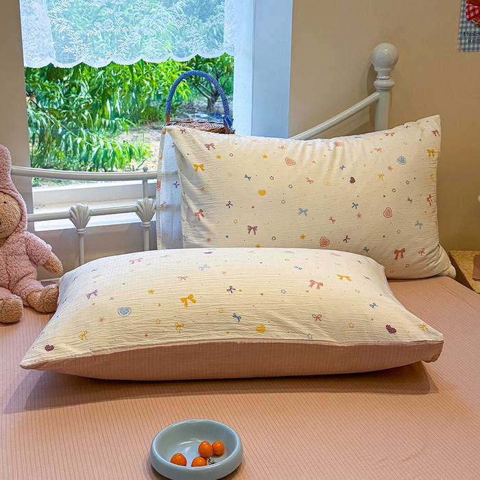 91家纺网 家纺一手货源 找家纺 颜选 2025春夏新款双层纱印花四件套 星月