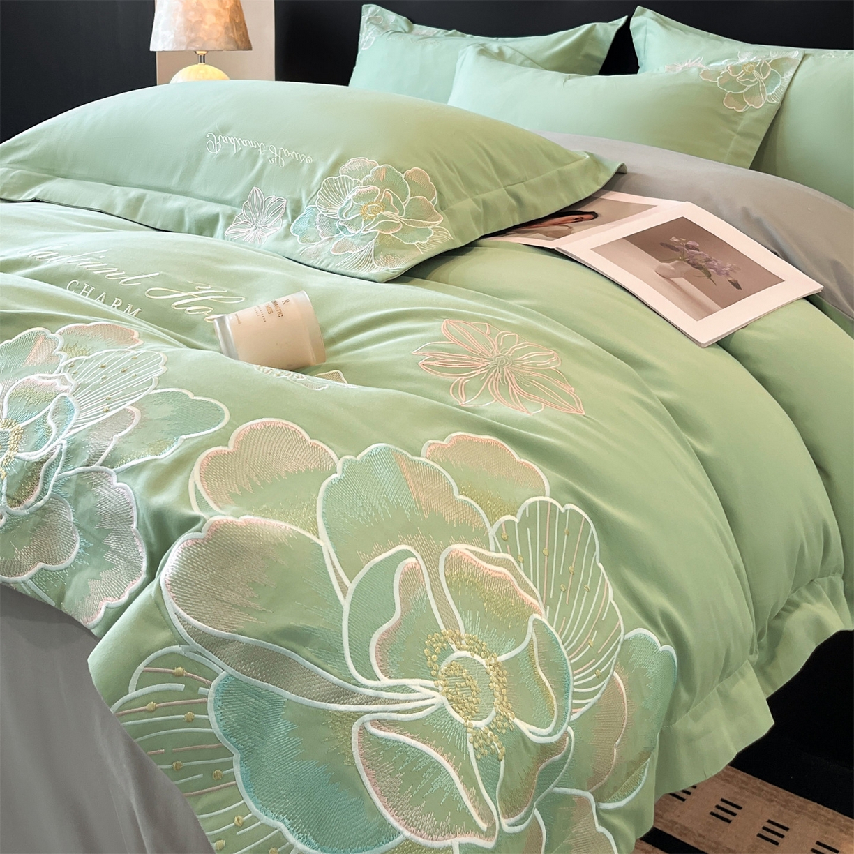 91家纺网 家纺一手货源 找家纺 （总）笙意家纺 2025新款A类全棉磨毛刺绣四件套-秘境系列