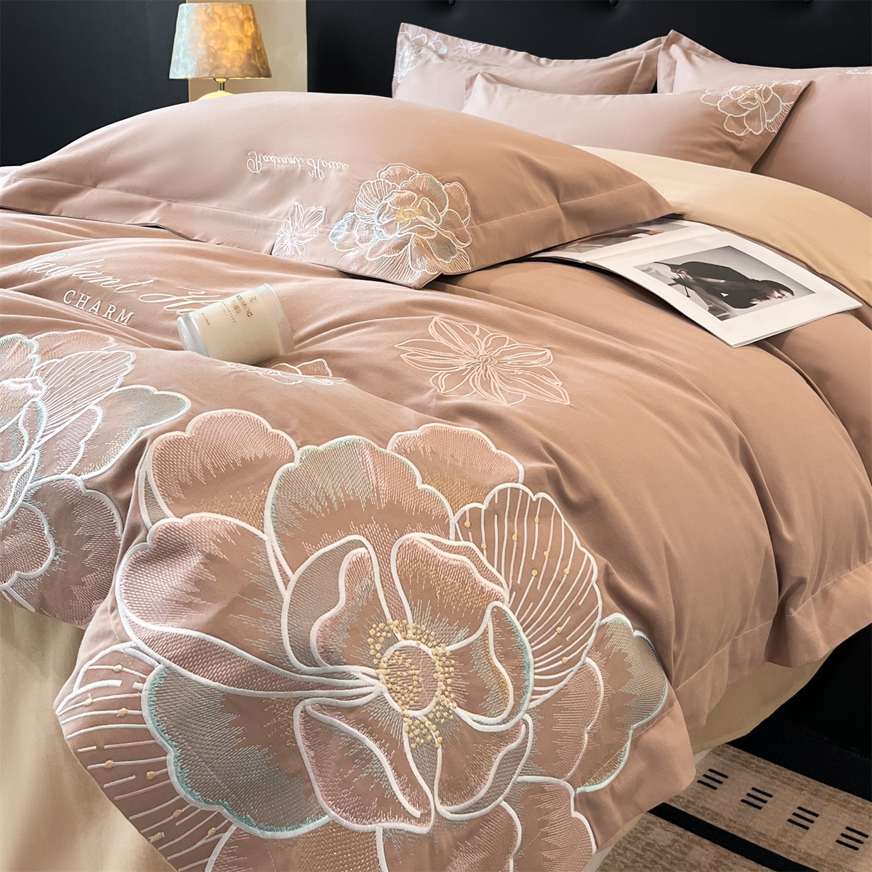 91家纺网 家纺一手货源 找家纺 （总）笙意家纺 2025新款A类全棉磨毛刺绣四件套-秘境系列