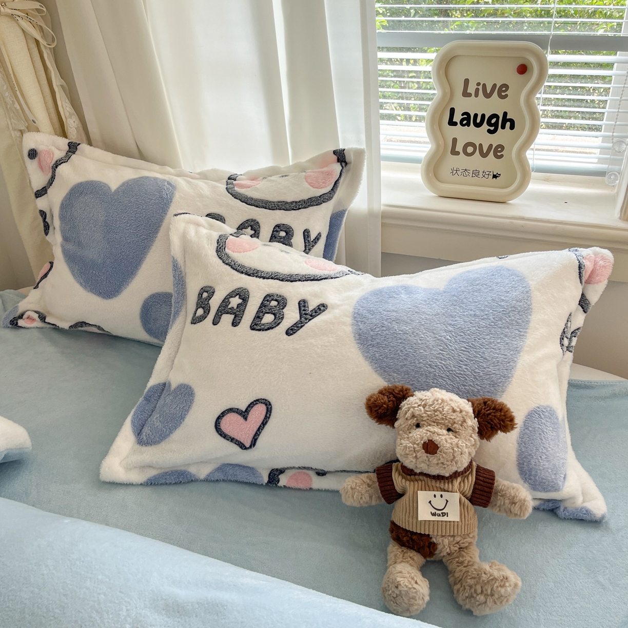 91家纺网 家纺一手货源 找家纺 川悦生活 2025新款立体雪花绒印花大床四件套系列一场景二 可爱熊