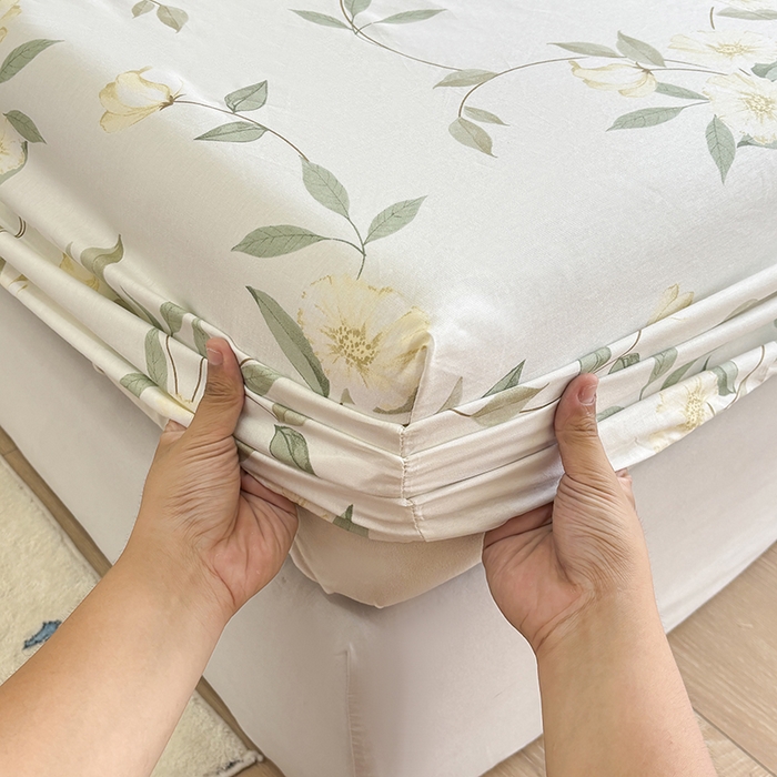 91家纺网 家纺一手货源 找家纺 2025新款全棉纯棉印花单床笠 床笠单件 白藤