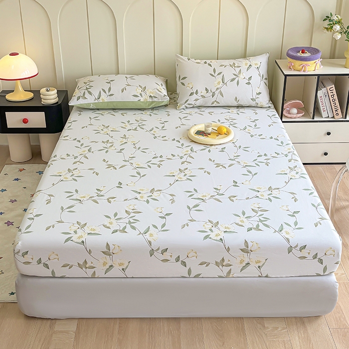 2025新款全棉纯棉印花单床笠 床笠单件 白藤