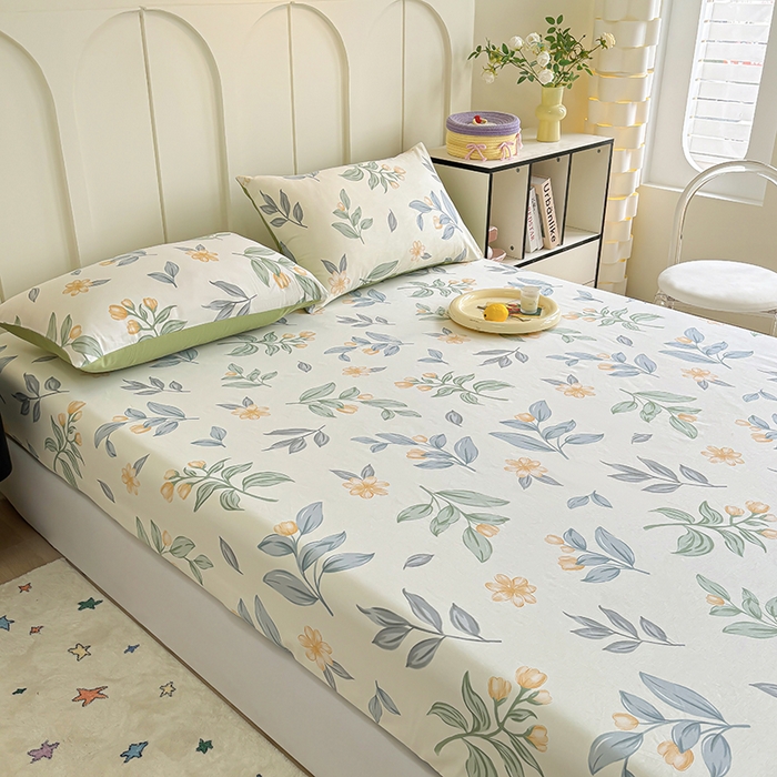 91家纺网 家纺一手货源 找家纺 2025新款全棉纯棉印花单床笠 床笠单件 风吹一夏