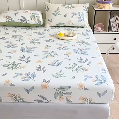 91家纺网 家纺一手货源 找家纺 2025新款全棉纯棉印花单床笠 床笠单件 风吹一夏