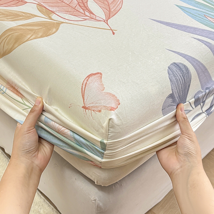 91家纺网 家纺一手货源 找家纺 2025新款全棉纯棉印花单床笠 床笠单件 花曳