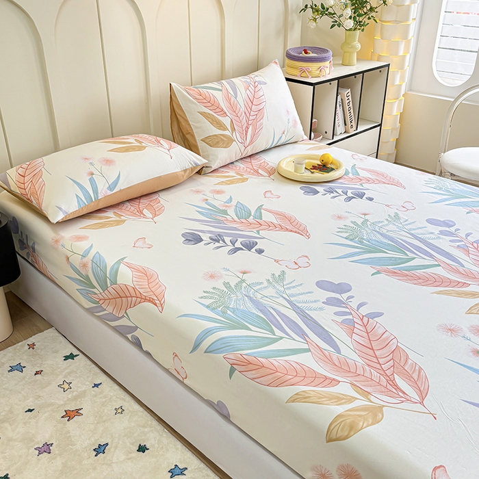 91家纺网 家纺一手货源 找家纺 2025新款全棉纯棉印花单床笠 床笠单件 花曳