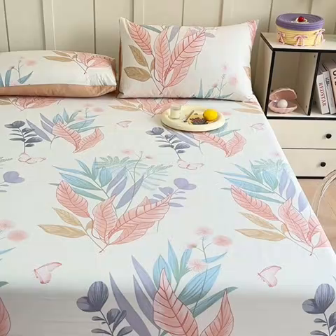 91家纺网 家纺一手货源 找家纺 2025新款全棉纯棉印花单床笠 床笠单件 花曳