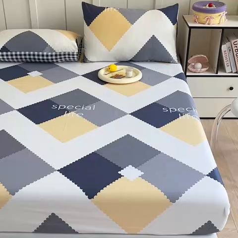 91家纺网 家纺一手货源 找家纺 2025新款全棉纯棉印花单床笠 床笠单件 简爱