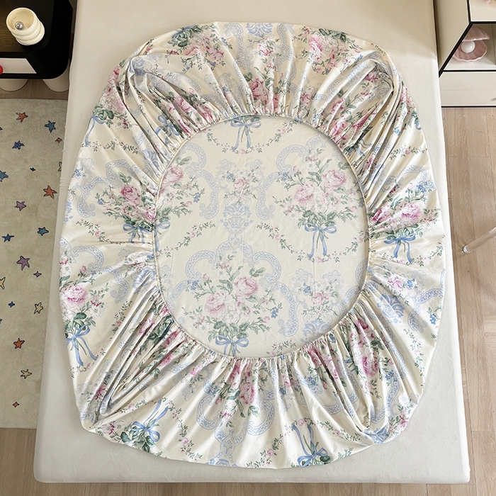 91家纺网 家纺一手货源 找家纺 2025新款全棉纯棉印花单床笠 床笠单件 琉璃如梦