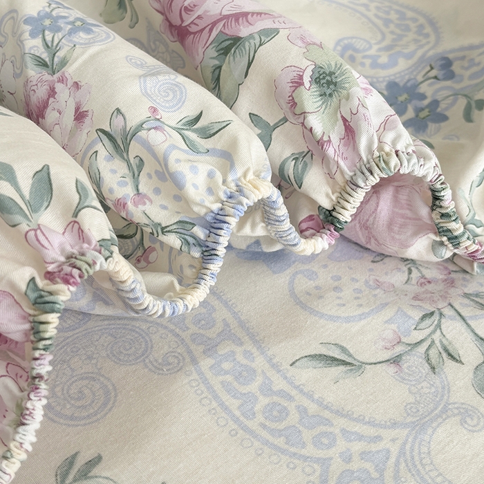 91家纺网 家纺一手货源 找家纺 2025新款全棉纯棉印花单床笠 床笠单件 琉璃如梦