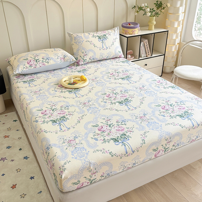 91家纺网 家纺一手货源 找家纺 2025新款全棉纯棉印花单床笠 床笠单件 琉璃如梦