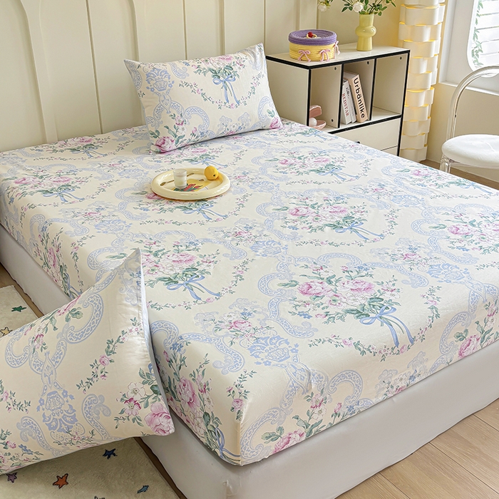 91家纺网 家纺一手货源 找家纺 2025新款全棉纯棉印花单床笠 床笠单件 琉璃如梦