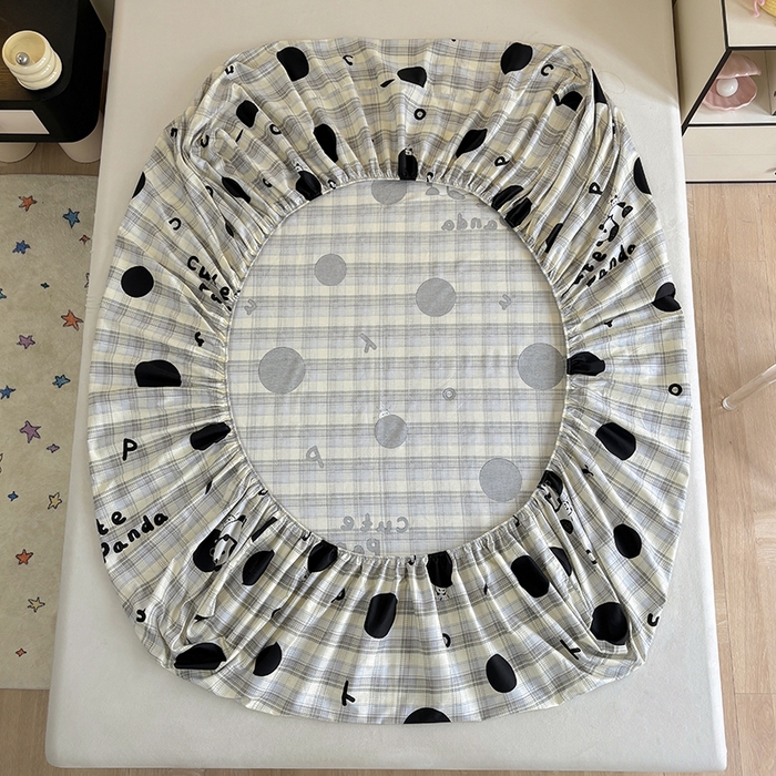 91家纺网 家纺一手货源 找家纺 2025新款全棉纯棉印花单床笠 床笠单件 琉璃熊猫