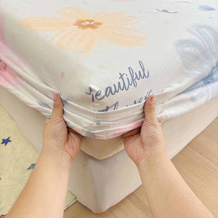 91家纺网 家纺一手货源 找家纺 2025新款全棉纯棉印花单床笠 床笠单件 慕夏